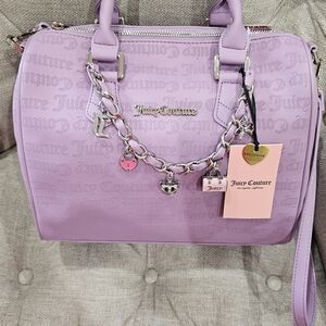 Juicy Couture Purple Satchel with Charm Accents